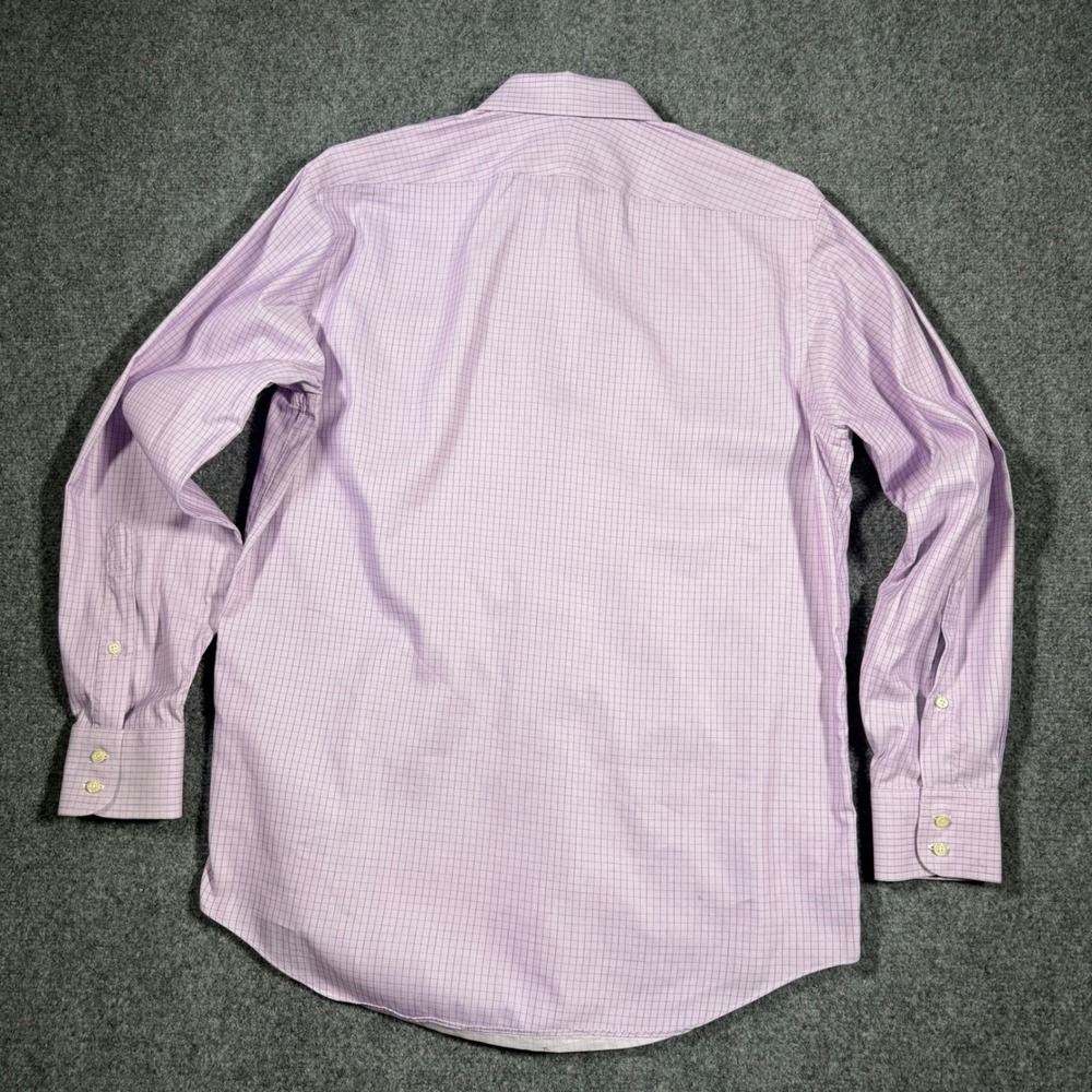 Brooks Brothers Makers Regular Fit Dress Shirt Mens 15.5 34 Purple Check USA - Picture 2 of 9